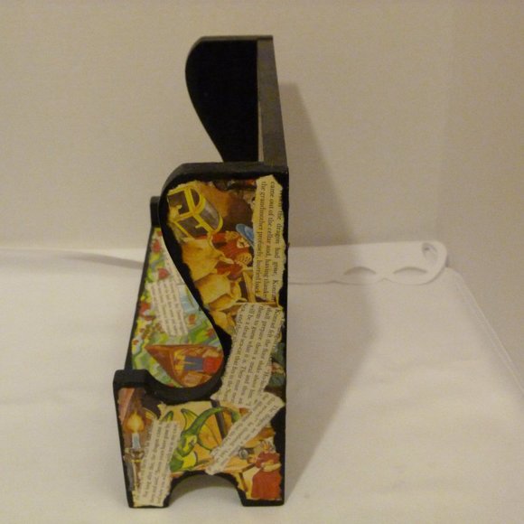 Handmade Decoupage Wood Doll Bench Miniature Display Bench Furniture Decor - Picture 3 of 10